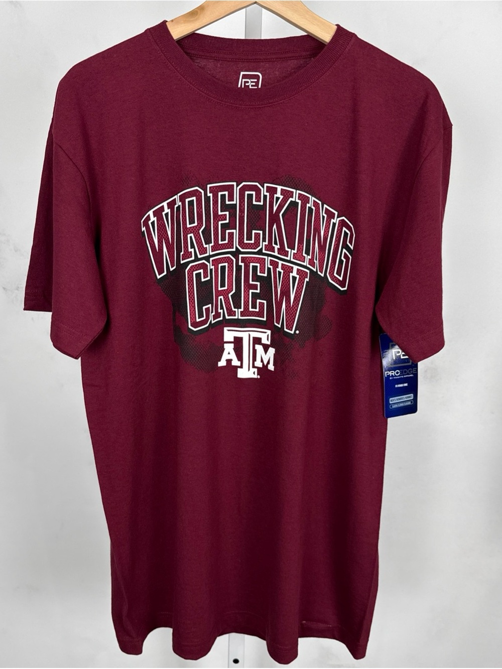 Pro Edge By Knights Apparel Men’s Maroon Texas A&M Wrecking Crew Tee Size L NEW - Picture 2 of 9